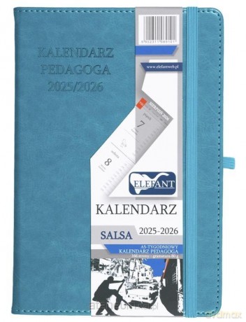 Kalendarz pedagoga 2025/26 A5 tygodniowy Salsa turkusowy [KALENDARZ]