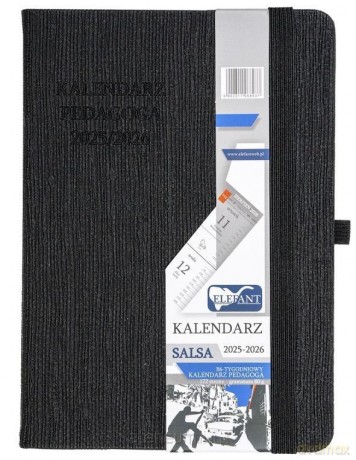 Kalendarz pedagoga 2025/26 B6 tygodniowy Salsa czarny [KALENDARZ]