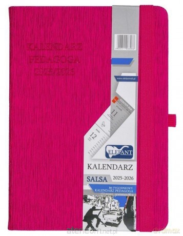 Kalendarz pedagoga 2025/26 B6 tygodniowy Salsa różowy [KALENDARZ]