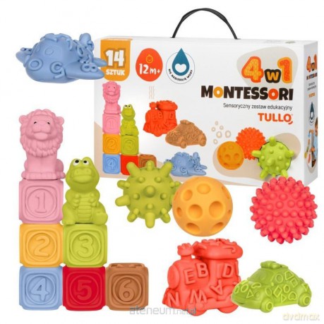 Klocki sensoryczne Zestaw Montessori 14szt