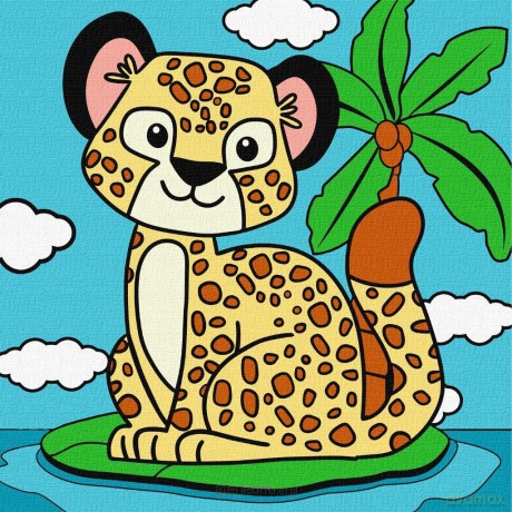Malowanie po numerach - Gepard 25x25cm