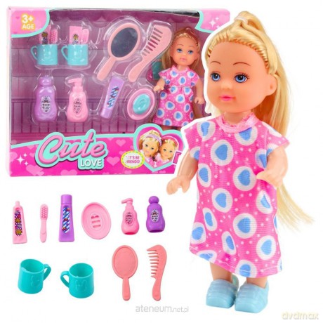 Mini laleczka z akcesoriami do pielęgnacji