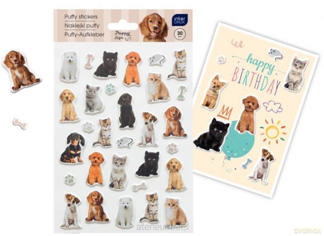 Naklejki puffy Puppy Sign 30szt