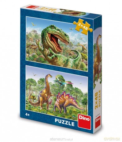 Puzzle 2x48 Walczące Dinozaury [PUZZLE]