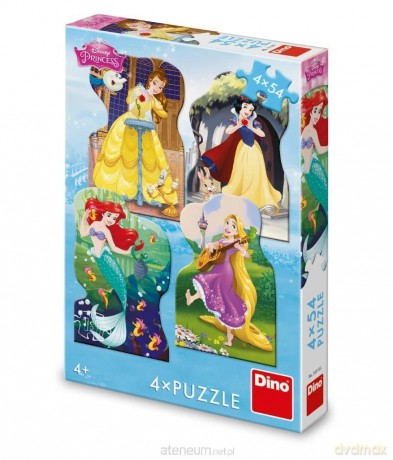 Puzzle 4w1 Księżniczki Disneya 4x54el [PUZZLE]
