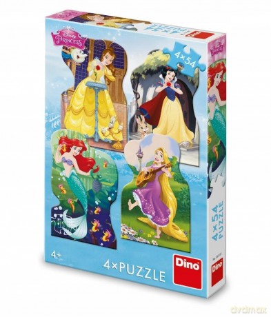 Puzzle 4w1 Księżniczki Disneya 4x54el [PUZZLE]
