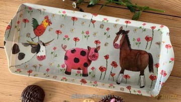 Taca kuchenna średnia Zwierzęta na farmie