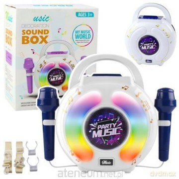 Zestaw karaoke dwa mikrofony led