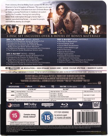 Kingdom Of Heaven (Królestwo niebieskie) (steelbook) [Blu-Ray 4K]+[2xBlu-Ray]