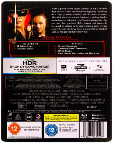 The Mask Of Zorro (steelbook) (Maska Zorro) [Blu-Ray 4K]+[Blu-Ray]