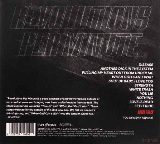 Skid Row: Revolutions Per Minute (digipack) [CD]