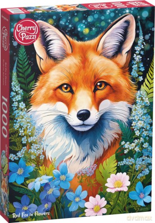 CHERRYPAZZI 1000 el. Red Fox in Flowers 31148 [PUZZLE]