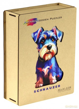 EUREKA 200 el. drewniane kolorowe Pies Sznaucer [PUZZLE]