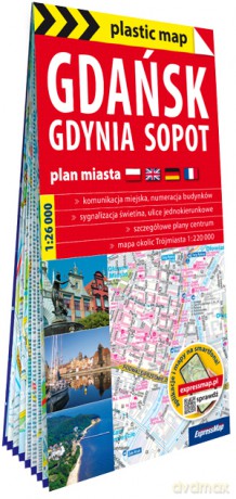 Gdańsk Gdynia Sopot plan Trójmiasta 1:26 000 foliowana 2025 [KSIĄŻKA]