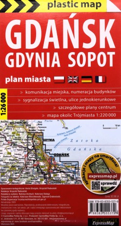 Gdańsk Gdynia Sopot plan Trójmiasta 1:26 000 foliowana 2025 [KSIĄŻKA]
