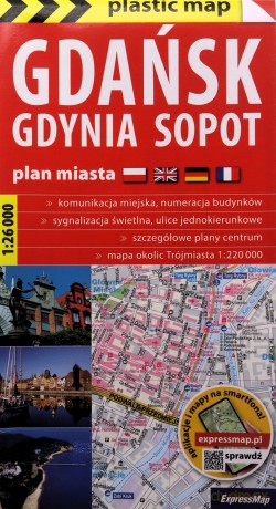 Gdańsk Gdynia Sopot plan Trójmiasta 1:26 000 foliowana 2025 [KSIĄŻKA]