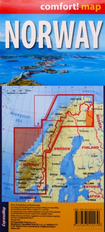 Norwegia road map 1:11000 000 laminat 2025