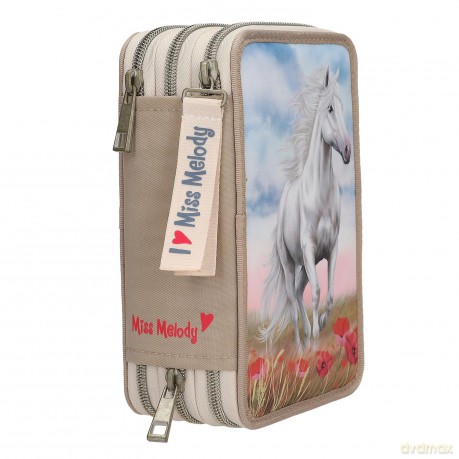 Piórnik 3-komorowy z wyposażeniem Miss Melody Poppy Sand 13341A