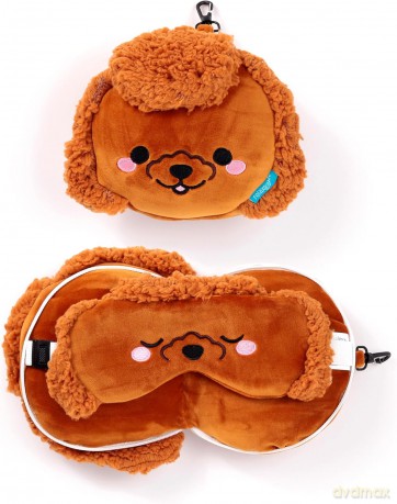 Poduszka podróżna z maską na oczy Pudel Gigi-Adoramals CUSH351