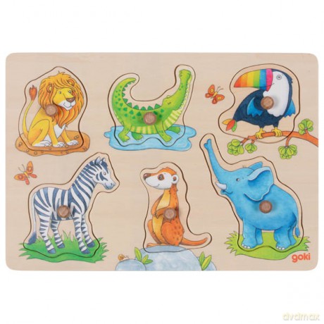 Puzzle drewniane z uchwytami mama i dzieci Goki [PUZZLE]