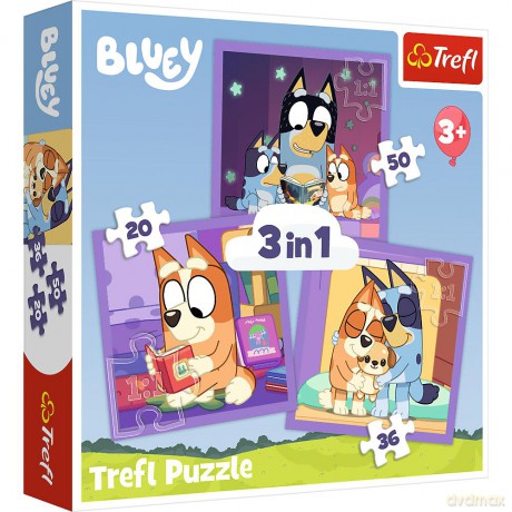 TREFL 3w1 Poznaj Bluey 34898 [PUZZLE]