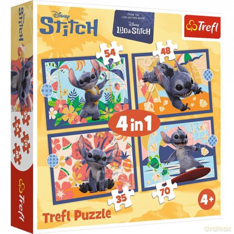 TREFL 4w1 Wakacje na Hawajach Disney Stitch 34666 [PUZZLE]