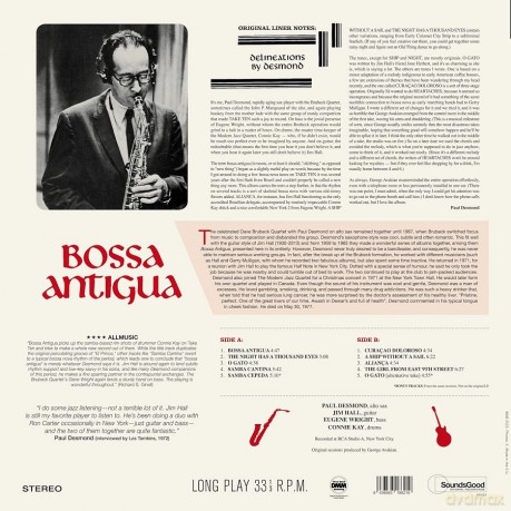 Paul Desmond: Bossa Antigua (+2 Bonus Tracks) (Limited) [Winyl]