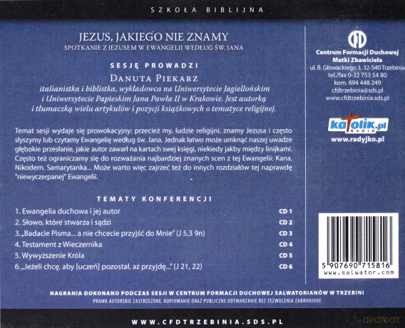 Jezus, jakiego nie znamy. Książka audio 6 CD - Danuta Piekarz [Audiobook]
