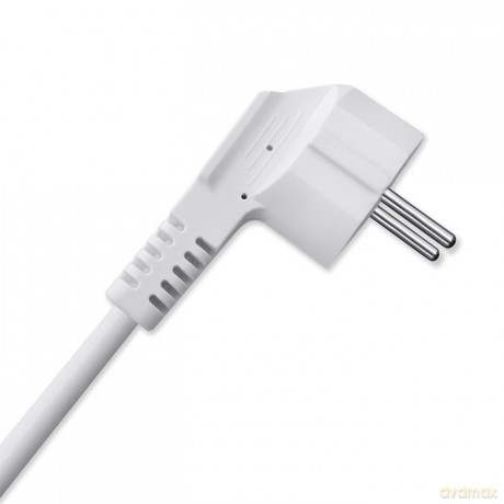 Kostka zasilająca przedłużacz 6w1 z podświetlanym włącznikiem | 3x AC | 2x USB | 1x USB-C PD 20W | biała | kabel 2m