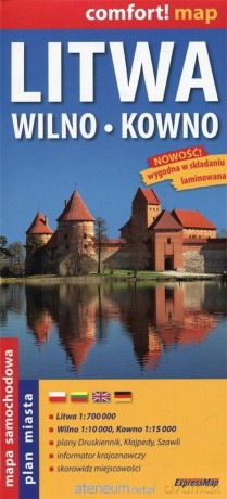 Comfort! map Litwa, Wilno, Kowno 1:700 000