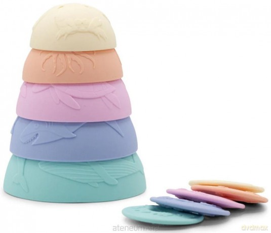 Kubeczki silikonowe z tonącymi dyskami 5szt pastel