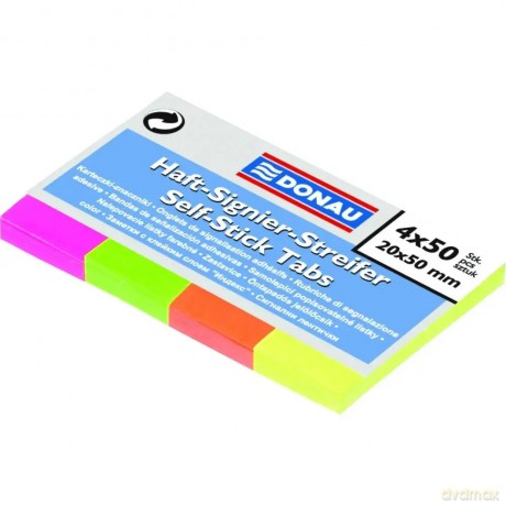 Karteczki znaczniki neonowe DONAU 20x50 mm [SZKOŁA]