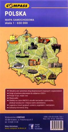 Polska mapa samochodowa 1:650 000
