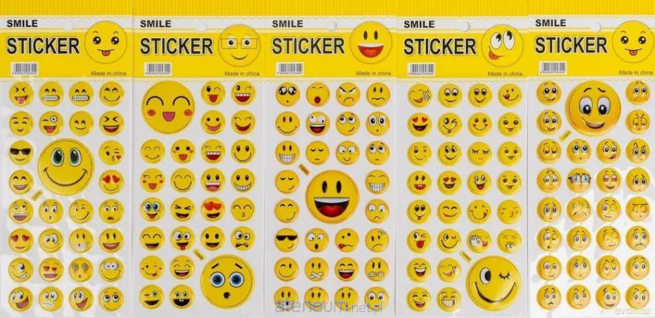 Naklejki Smile wypukłe 5szt