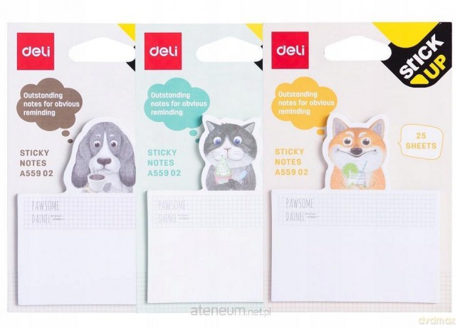 Notes samoprzylepny lisek/kotek/piesek 25K