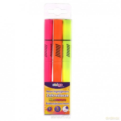 Zakreślacze trójkątne 3szt neon