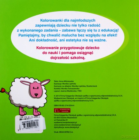 Kolorowanka. Akademia malucha 2-3 lata - Anna Wiśniewska [KSIĄŻKA]