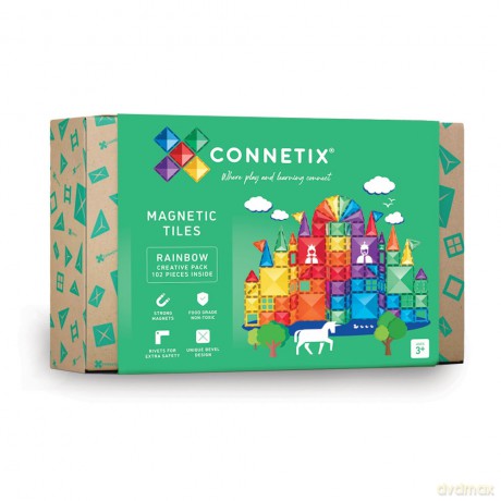 Connetix- Rainbow Creative Pack 102 Pieces - (CT-R-00102-CR)
