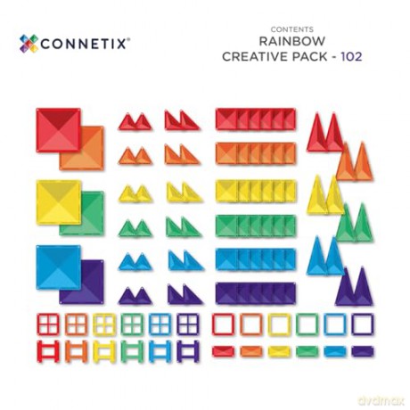 Connetix- Rainbow Creative Pack 102 Pieces - (CT-R-00102-CR)