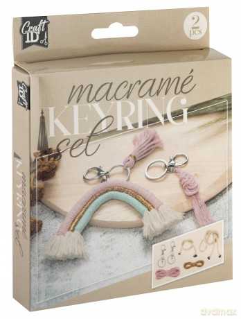 Craft ID - Macrame keyrings 2 pcs - size 3x9 cm, 6x10 cm (CR1729/GE)