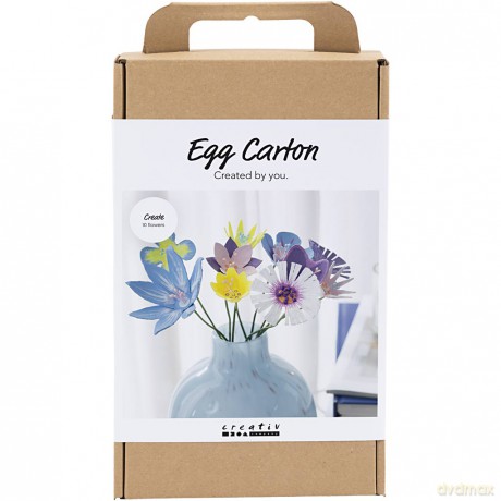Creativ - Craft Kit Egg Carton Flowers, pastel colours, (977775)