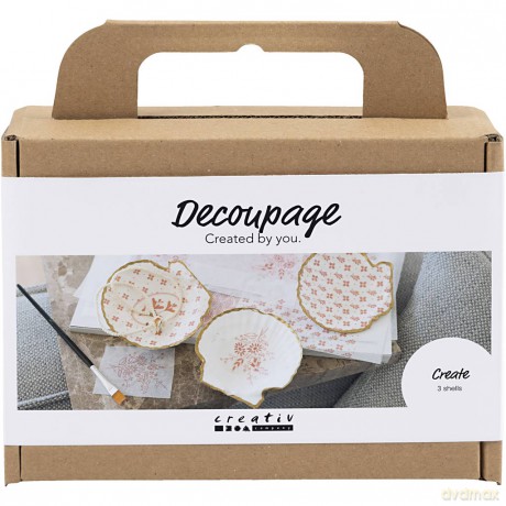 Creativ - Mini Craft Kit Decoupage, Mussel shells, soft rose, 1 pack