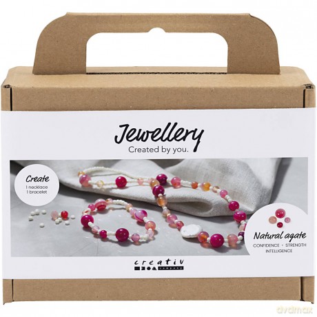 Creativ - Mini Craft Kit Jewellery, Necklace and bracelet, pink (977774)