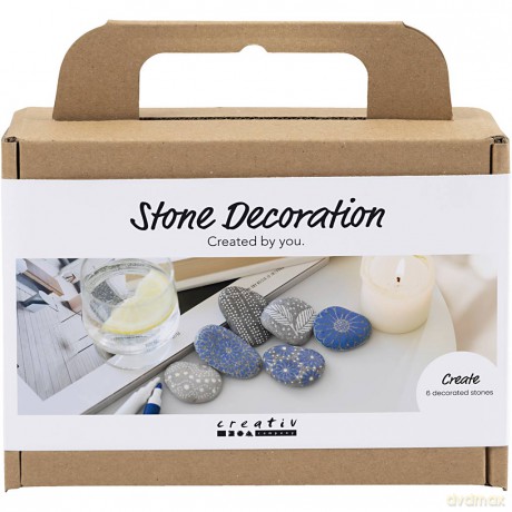 Creativ - Mini Craft Kit Stone Decoration, blue, (977781)