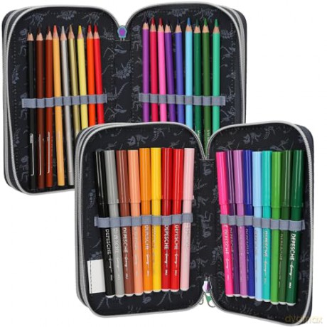Dino World - Triple Pencil Case with LED - GALAXY