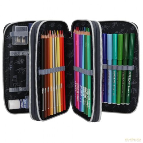 Dino World - Triple Pencil Case with LED - GALAXY
