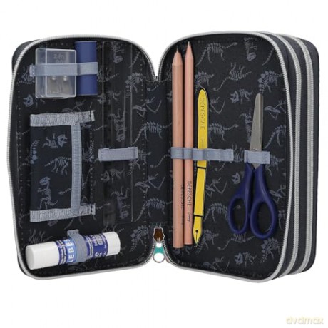 Dino World - Triple Pencil Case with LED - GALAXY