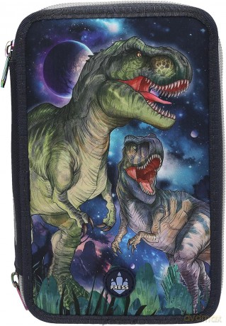 Dino World - Triple Pencil Case with LED - GALAXY