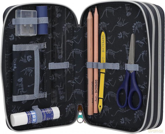 Dino World - Triple Pencil Case with LED - GALAXY