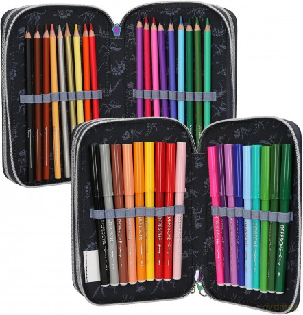 Dino World - Triple Pencil Case with LED - GALAXY